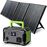 Portable Power Station with Solar Panel Included, 519Wh Solar Generator with 120W Foldable Solar Charger, MPPT, 12V Regulated Power Supply, 110V Pure Sine Wave AC Outlet, CPAP Backup Lithium Battery