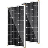 SOLPERK 200W Solar Panels 12V, Monocrystalline Solar Panel Kit with High Efficiency Module PV Power for Battery Charging, Off Grid Solar Panels for RV, Boat, Camper, Roof, Cabin, Shed, Home 2 Packs