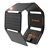 FlexSolar 40W Portable Solar Charger (19.8V/2.1A Max), Waterproof IP67 Foldable Solar Panel with USB QC3.0/Type C/DC Port Compatible with Power Station, Cell Phone for Outdoor Camping Hiking RV Trip