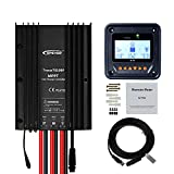 EPEVER MPPT Charge Controller 30A 12V 24V Auto Max PV 100V Tracer7810BP Waterproof IP67 Solar Panels Regulator + MT50 +RS485 Cable for Sealed, Gel, Flooded, Lithium & User Types (MPPT 30A+MT50+RS485)