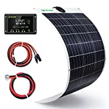 Topsolar Flexible Solar Panel 100W 24V/12V Monocrystalline Bendable+20A Solar Charge Controller + Solar Cables