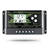 PowMr 30A Solar Charge Controller, Solar Panel Charge Controller 12V 24V Dual USB, Adjustable Parameter Backlight LCD Display and Timer Setting ON/Off Hours(Z30A)
