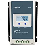 EPEVER 40A MPPT Charge Controller, Solar Panel Charge Controller Mppt 100V PV Input Negative Grounded Solar Regulator 12V/24V Auto with LCD Display for Gel Sealed Flooded Lithium Battery