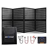 ATEM POWER 200W Portable Solar Panel - Foldable Solar Charger Monocrystalline with 20A MPPT Charger Controller 5V USB Output for 12V Batterires/Power Station Outdoor Camper RV Off Grid