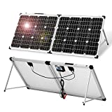 DOKIO Foldable Solar Panel 100 Watt Monocrystalline Solar Suitcase Portable with Controller to Charge 12V Batteries (All Types: Vented AGM Gel) Caravan RV Boat Camper