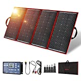 DOKIO 300W Portable Solar Panel Kit Foldable Solar Charger for 12V RV Car Marine Battery+18V DC Output for Portable Power Station,Smart LCD Controller with 2 USB for Cell Phone