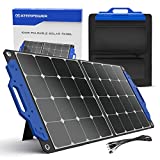 ATEM POWER 100W Portable Solar Panel - Monocrystalline Solar Cells Foldable Suitcase Solar Charger Compatible with Generators Power Station for RV Outdoor Camping