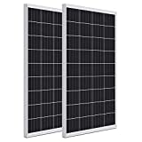 WEIZE 200 Watt 12 Volt Monocrystalline Solar Panel, 2 Pack of 12V 100W High-Efficiency Monocrystalline PV Module for Home, Camping, Boat, Caravan, RV, and Other Off-Grid Applications