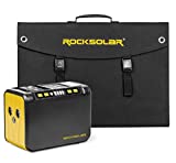 ROCKSOLAR Portable Power Station and Foldable Solar Panel - RS81 Weekender 80W Solar Generator Lithium Battery Backup and 12V RSSP30 30W Solar Charger with AC/12V DC/USB Outlets