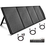 TISHI HERY 120W Portable Solar Panel Foldable with 4 Outputs DC/USB/QC3.0/Type-C Compatible with Most Portable Solar Generators Power Stations Phones Laptops Tablet for Travel/Camping/RV/Hiking