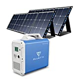BLUETTI EB150 1500Wh Portable Power Station with 2Pcs Solar Panel 120W, Solar Generator for Home RV Backup Battery for Emergency, 1000W AC Outlet, Solar Bundle, Power indoor and Outdoor
