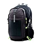 Hanergy Solar Charging Hiking Camping Backpack with Built-in 10.6W Solar Panel,5V Portable Power Bank Backpackings,Outdoors Emergency Sun Powered Charge Back Bag (Grey)