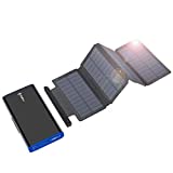 BigBlue 25000mAh Solar Battery Charger with 10W Detachable Solar Panels, Portable Solar Power Bank with 18W PD Type-C Input/Output and 2 Fast Charging USB, Compatible with Smartphones, Tablets, etc.