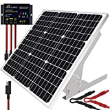 SOLPERK 50W/12V Solar Panel Kit, Solar Battery Trickle Charger Maintainer + Waterproof Controller + Adjustable Mount Bracket for Automotive Motorcycle Boat Marine RV Camping Roof
