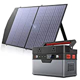 ALLPOWERS Mini Portable Power Station 500W,606Wh/110V/164000mAh Backup Battery Power Supply with Portable Solar Panel 100W, Foldable Solar Panel Charger for Home Use Camping Emergency