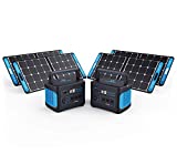 Generark Solar Generator For Homes: Portable Power Station Backup Battery & Solar Panel Power Generator. 1000W-2000W at 110V. Up To 7 Days of Emergency Power Supply. (2x4 (For 2-4 People Family))
