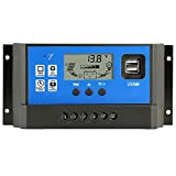 PowMr 60a Charge Controller - Solar Panel Charge Controller 12V 24V, Max 48V 1560W Input Adjustable Parameter LCD Display Current/Capacity and Timer Setting ON/Off with 5V Dual USB