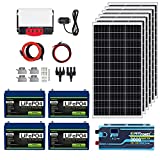 ExpertPower 5KWH 12V Solar Power Kit | LiFePO4 12V 100Ah, 600W Solar Panels, 40A MPPT Solar Charge Controller, 3KW Pure Sine Wave Inverter Charger | RV, Trailer, Camper, Marine, Off Grid