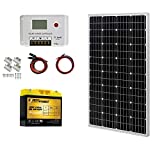 ExpertPower 100W 12V Solar Power Kit with Battery : 100W 12V Solar Panel + 10A Charge Controller + 21Ah Gel Battery