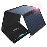 Nekteck 21W Solar Charger(5V/3A Max) with 2 USB Port, IPX4 Waterproof Portable and Foldable Hiking Camping Gear SunPower USB Solar Panel Compatible with iPhone, iPad, Samsung Galaxy, and More