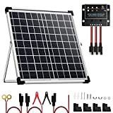 SUNSUL 20 Watt 12V Solar Panel Kit Battery Maintainer Trickle Charger, with Waterproof 5A 12V/24V PWM Solar Charge Controller and Adjustable Solar Panels Mount Rack Bracket (20 Watt with Accessories)