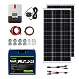 ExpertPower 200W 12V Solar Power Kit | 12V 20Ah LiFePO4 Lithium Battery | 200W Mono Rigid Solar Panels, 20A MPPT Solar Charge Controller | RV, Trailer, Camper, Marine, Off Grid, Solar Projects