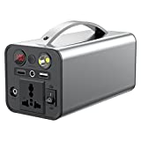 Portable Power Station, Rechargeable Back up Generators for Home use, 150WH Camping Battery with Dual 110V/150W AC Outlet, Solar Panel for Outdoors Car Travel Hunting Home Emergency
