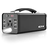 NEXPOW 178Wh Portable Power Station, 48000mAh Camping Solar Generators Lithium Battery Power Supply with 110V/120W(Peak 150W) AC Outlet, USB PD QC3.0, LED Flashlights for CPAP Home Camping Emergency Backup