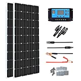 XINPUGUANG Solar Panel 200W 12V Monocrystalline Starter Kit , 2PCS 100W Solar Panel， 20A Charge Controller ,Extension Cable，Z mounting Bracket Off Grid for RV Boat Home Caravan (200W+20A)