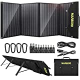 MARBERO 100W Solar Panel, Portable Foldable Solar Panel Kit Battery Charger with 18V DC Output, 3 USB Ports QC3.0 PD 60W Waterproof for Portable Power Station Generator, Boat, RV, Camping