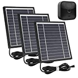 iTODOS 3 Pack Solar Panel Works for Blink Outdoor and Blink XT XT2 Camera, 11.8Ft Outdoor Power Cable and Adjustable Mount,Weatherproof, Aluminum Alloy Material Sturdy Durable and Anti-Aging - Black