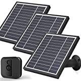 iTODOS Solar Panel Works for Blink XT XT2, 11.8Ft Outdoor Power Charging Cable and Adjustable Mount,Weatherproof Aluminum Alloy Material Sturdy Durable and Anti-Aging (3 Pack, Black)