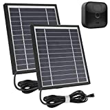 iTODOS 2 Pack Solar Panel Works for Blink Outdoor and Blink XT XT2 Camera, 11.8Ft Outdoor Power Cable and Adjustable Mount,Weatherproof, Aluminum Alloy Material Sturdy Durable and Anti-Aging - Black