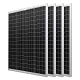 HQST 100 Watt 12 Volt Polycrystalline Solar Panel with Solar Connectors High Efficiency Module PV Power for Battery Charging Boat, Caravan, RV and Any Other Off Grid Applications