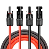 HQST Solar Panel Extension Cable 10 Feet 10AWG with Female and Male Connector Solar Panel Adaptor Kit Tool (10FT Red + 10FT Black)