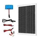 HQST 20 Watt Solar Panel Kit 12V Monocrystalline Solar Panel Starter Kit, with Waterproof 5A PWM Solar Charge Controller and Cables