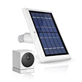 [Updated Version] Wasserstein Solar Panel Compatible with Wyze Cam Outdoor - Power Your Surveillance Camera continuously with 2W 5V Charging (1 Pack, White) (Wyze Cam Outdoor NOT Included)