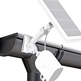 Wasserstein 2-in-1 Universal Gutter Mount Compatible with Wyze, Blink, Ring, Arlo, Eufy Camera - Mount Your Security Cam and Solar Panel - Solar Panel and Cam Not Included (White)