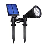 YINGHAO Solar Spot Lights Outdoor Separated Panel and Light 10ft Cable, 2 in 1 Installation Waterproof IP65 Outdoor Solar Landscape Light Auto On/Off for Yard Garden Flag Pole Wall Pathway, Cool White