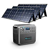 BLUETTI AC200P Solar Generator with Panels Included 2000W Portable Power Station with 3pcs Foldable Solar Panel 120W SP120, Solar Power Generator for Van House Outdoor Camping