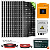 ECO-WORTHY 2300W 9KWH 48V Complete Solar Power System Kit Off Grid Solar Panel Kit with 3500W 48V All-in-one Solar Charge Inverter and 12pcs 195W Solar Panel and Combiner Box and 4pcs 100AH Battery…