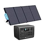 BLUETTI EB55 700W/537Wh Portable Power Station with PV120 120W Foldable Solar Panel Included, LiFePO4 Battery Pack w/ 4 AC Outlets, Solar Generator for Outdoor Camping Home Vanlife Off Grid Emergency