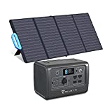 BLUETTI EB70S 716Wh/800W Portable Power Station with PV120 120W Foldable Solar Panel Included, LiFePO4 Battery Pack w/ 4 AC Outlets, Solar Generator for Outdoor Camping Home Vanlife Off Grid Emergency
