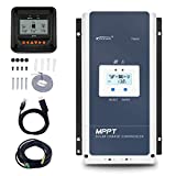 EPEVER 100A MPPT Solar Charge Controller 12V/24V/36V/48V Auto Max 150V Input Negative Ground Solar Panel Charge Regulator with MT50 Remote Meter Temperature Sensor RTS & PC Communication Cable RS485