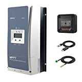 EPEVER MPPT Solar Charge Controller 80A Negative Ground 200V PV Solar Panel Charger with MT50 Remote Meter Temperature Sensor & PC Communication Cable