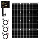 SUNER POWER 50 Watts Mono Crystalline 12V Solar Panel Kits - Waterproof 50W Solar Panel + Upgraded 10A Solar Charge Controller + 3-PCS SAE Cable Adapters for Car RV Marine Boat Trailer Off Grid System