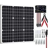 SOLPERK Solar Panel Kit 50W 12V, Solar Battery Trickle Charger Maintainer + Upgrade Waterproof Controller + Adjustable Mount Bracket for Boat Car RV Motorcycle Marine Automotive