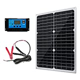20W 12V Solar Panel Battery Charger Kit 20 Watt 12 Volt Monocrystalline PV Module for Car RV Marine Boat Caravan Off Grid System with 10A Charge Controller + Extension Cable