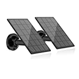 Solar Panel for Wireless Security Camera Outdoor, IP65 Waterproof Solar Panel Power Supply for Battery Power Camera, Compatible with DC 5V Security Camera, Adjustable Mount Bracket, 2 Pack