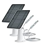 Solar Panels for Wireless Outdoor Security Camera, 5V 4W Waterproof Solar Panel Kit for Rechargeable Battery Surveillance Cam, Not Compatible with Arlo & Ring Camera, Micro USB & Type-C Port, 2 Pack